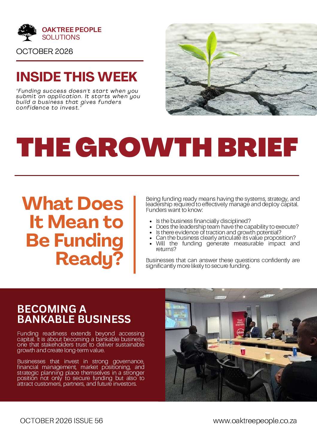 The Growth Brief, October 2026 newsletter cover